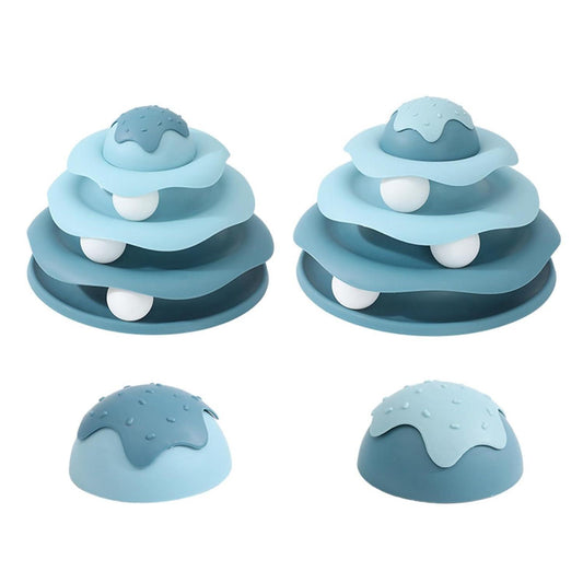 Cat Toy Roller Puzzle Toy Fun Toy for Kitten Physical Exercise Cat Toy Balls With Ice Cream Shape, Detachable Cat Tower Balls