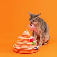 Roller Kitten Toys, Four-Tier Turnable Toys for Pet Cats,  TowerToy Cat Ball Toy