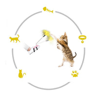 Interactive Cat Feather Toys, Cat Toys for Indoor Cats, Cat Toys with Collar, Self Excited Neck Interactive Teaser