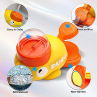 Durable Plastic Duck-Shaped Interactive Dog Treat Dispenser Toy - Mental Stimulation Snack Dispensing Puzzle Feeder with Transparent Window, Puppy Training & Cognitive Development