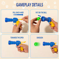 20pcs Cat Plush Ball with Toy Gun Plush Ball Firing Gun Teaser for Pet Cat