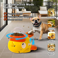 Durable Plastic Duck-Shaped Interactive Dog Treat Dispenser Toy - Mental Stimulation Snack Dispensing Puzzle Feeder with Transparent Window, Puppy Training & Cognitive Development