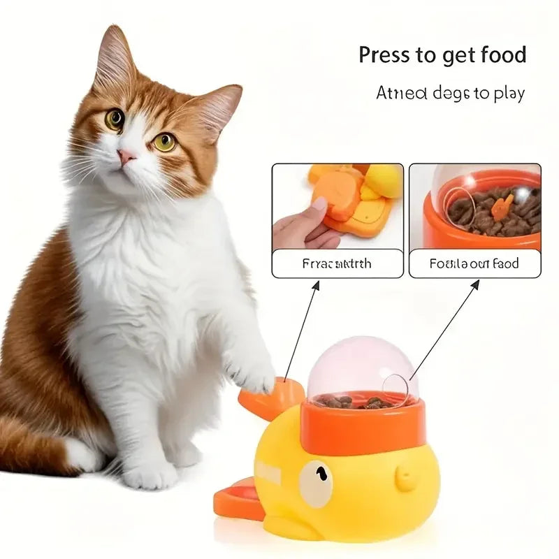 Durable Plastic Duck-Shaped Interactive Dog Treat Dispenser Toy - Mental Stimulation Snack Dispensing Puzzle Feeder with Transparent Window, Puppy Training & Cognitive Development