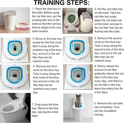 Best Plastic Cat Toilet Trainning Kit Tool Pet Cat Toilet Seat Trainer Urinal Seat Pad Mat Conserve Litter Pet