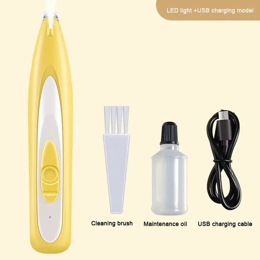 Professional Rechargeable Dog Cat Electric Paw Clippers Low Noise Pet Paw Hair Trimmer