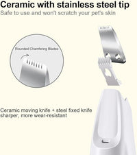 Electric Pet Cat & Dog Paw Trimmer for Pedicure, Nose, Ear, Eye Fur cleaning, Low Noise Cordless Dog Paw Trimmer, Rechargeable Cat/Dog Clippers with LED Light