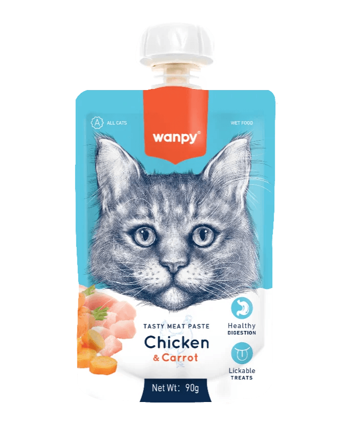 Wanpy Tasty Meat Paste Pouch Chicken & Carrot 90gm