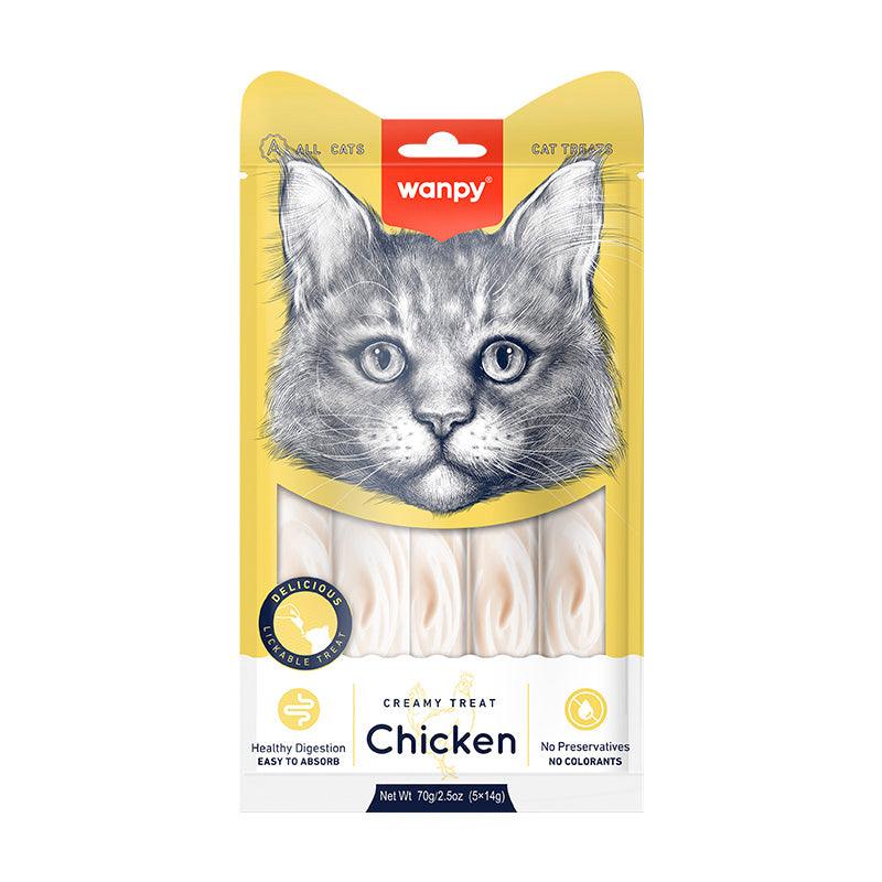 Wanpy Creamy Cat Treat Chicken 5pc Pack 70g (5×14g)