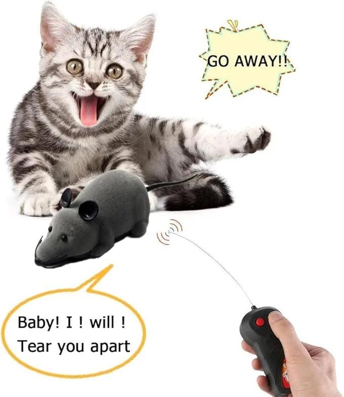 Remote Control Rat Toy, Wireless Remote Control Mouse Toy Fake RC Rat Toy Giant Realistic Rat Model Prank Joke Tricky Toy for Cat Dog Toy