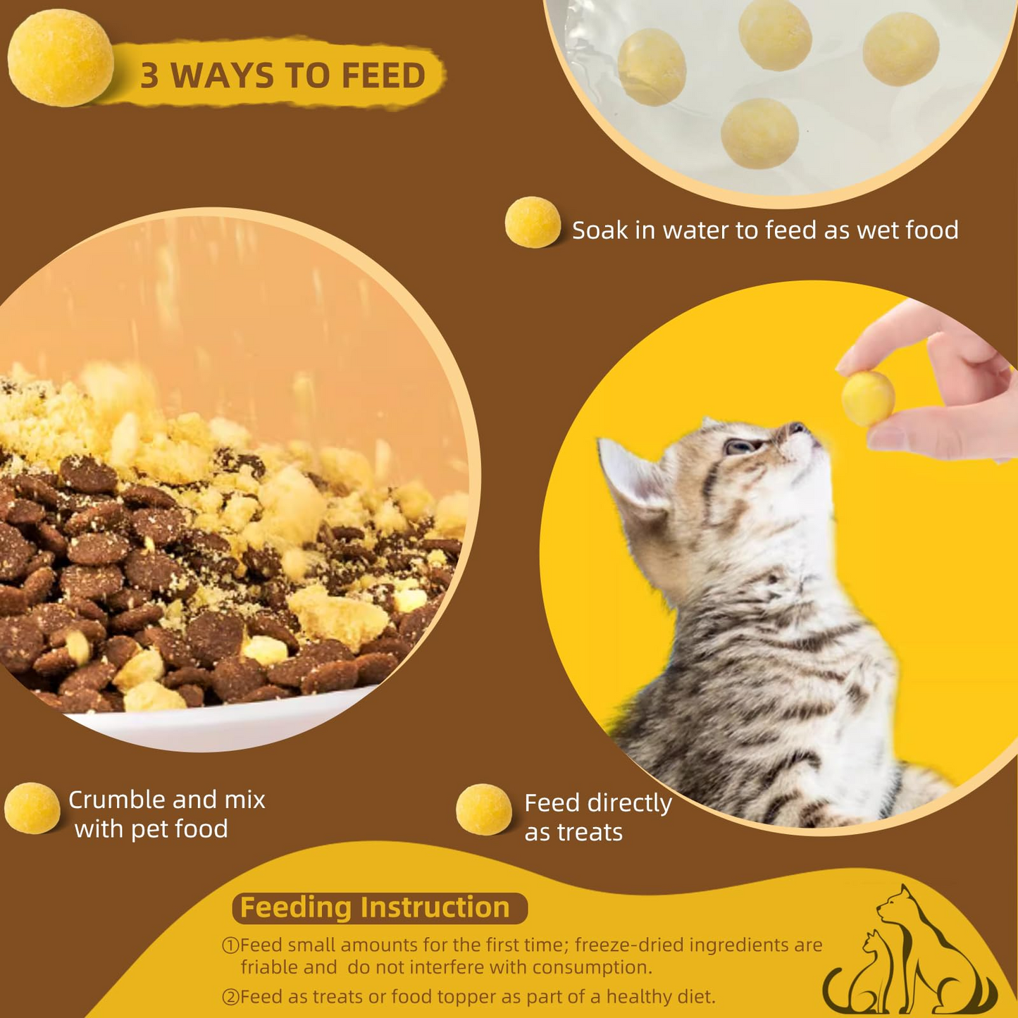 Freeze-dried Egg Yolk Granules Beautify Smoothing Cat Food Freeze-dried Snacks