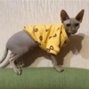 Winter Sphynx Cat Clothes Warm Fleece Cat Hoodie_dress yellow