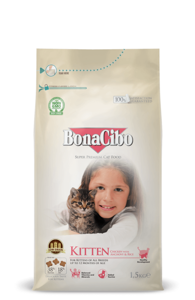 Bonacibo Premium Kitten Food Chicken, Anchovy & Rice 1.5KG