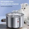 Cat Water Fountain, 2L Cat Drinking Fountain, Stainless Steel Automatic Cat Water Dispenser, Pet Water Fountain, Ultra Quiet Cat Water Feeder, Pet Water Dispenser with Multi-Filter System