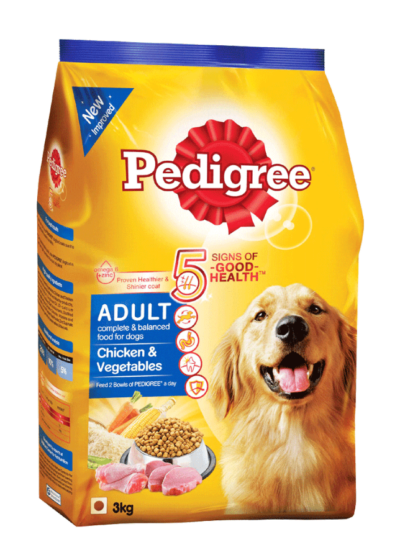 Pedigree Adult Dog Dry Food Chicken & Vegetables 3kg (Thailand)