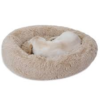 Plush-Donut-Shape-Pet-Cuddler-and-Covered-Dog-Bed-Brown