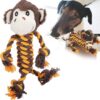 Dog Molar Toy, Durable Chew Ball Toy Dog Chew Toys Plush Cotton Rope Molar Toy Tooth Cleaning Toys Dog Training Interactive Toy(Monkey)