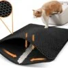 Cat Litter Mat, 60x45cm Large Honeycomb Double Layer Cat Litter Trapping Mat, Non Slip Waterproof Urine Proof Cat Litter Box Mat, Kitten Supplies and Essentials