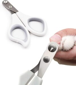 Cat Nail Trimmer, Cat Claw Clippers with Free Nail File, Dog Nail Clippers for Small Dogs, Safety Guard to Avoid Over-Cutting, Cat Nail Cutter Suits All Small Animals