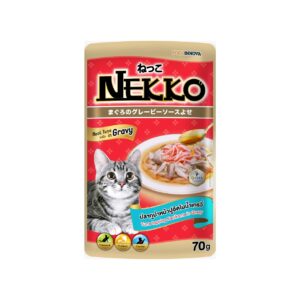 Nekko Pouch Real Tuna Topping Kanikama in Gravy 70g