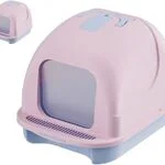 Cat Toilet Box, Large Space Odor Control Pedal Design Prevents Splashes, Fully Enclosed Cat Toilet