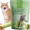 Cat Grass Teething Sticks, Cat Grass Sticks for Hairball Removal, Teeth Cleaning, Increase Appetite Chicken Flavor for Pet Cat (30g) 6pcs