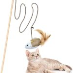 Cat Stick Toy,String Cat Toy,Cat Feather Wand Toy,Cat Interactive Toy,Bell Pole Toy Feather Tease