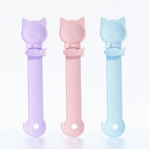 Cat Stripe Squeeze Spoon, Cat Treat Feeding Spoon, Cat Food Spoon for Wet Food,