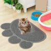 Frogued Kitten Mat Soft Leak-Proof Fine Workmanship Non-Slip Easy to Clean Less Waste Cloth Claw Shape Cat Litter Pad for Indoor Pet