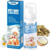 Yegbong Pets Dry Bath Foam Shampoo, Dog Shampoo with Natural Ingredients 60ml, Hypoallergenic Dry Shampoo for Cats and Dog, Pet No-Rinse Waterless Shampoo