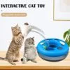 Cat Tower Toys, Interactive Cat Toys for Indoor Cats, Funny Kitten Toys, Pet Cat Spring Toy with Moving Balls Catch Exercise